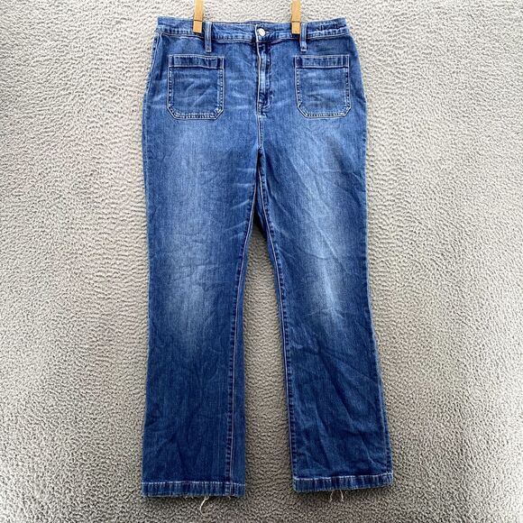 J.Crew Demi Boot Jean Women 33 WideLeg Front Pocket Y2k Western Academia Classic - Picture 2 of 15